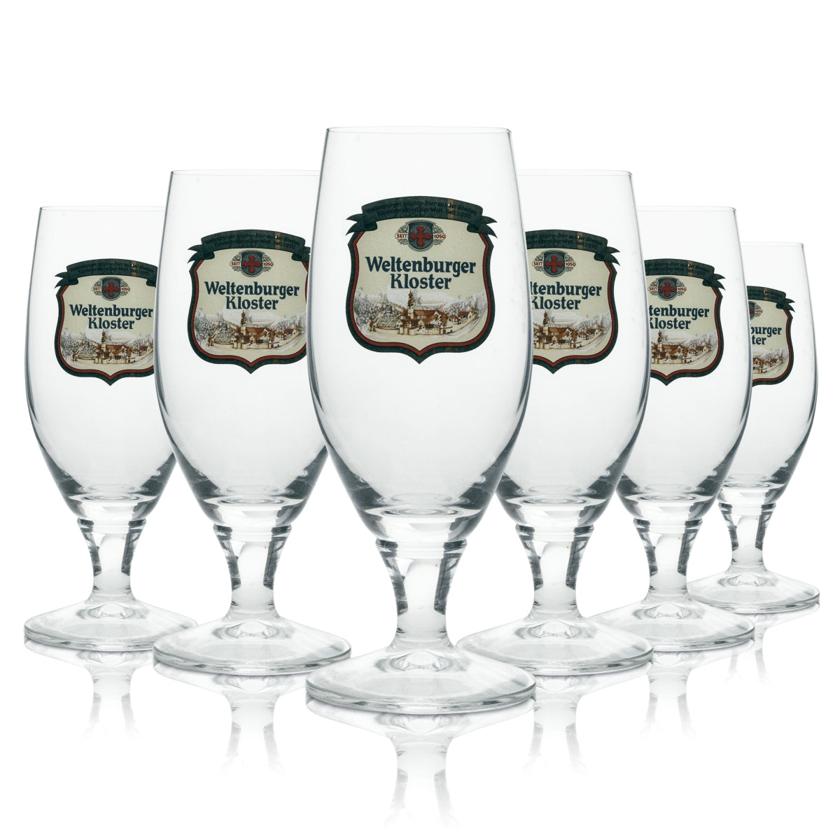 6x Weltenburger Kloster Szklanka do piwa Goblet 0,2l Logo Red Rastal