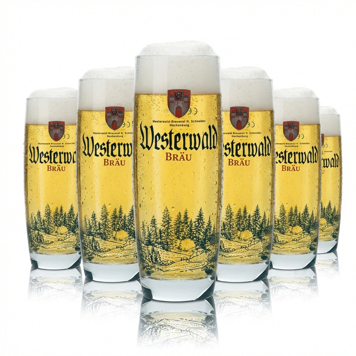 6x szklanka do piwa Westerwald Bräu 0,3l kufel puchar kieliszki browar bar gastronomiczny