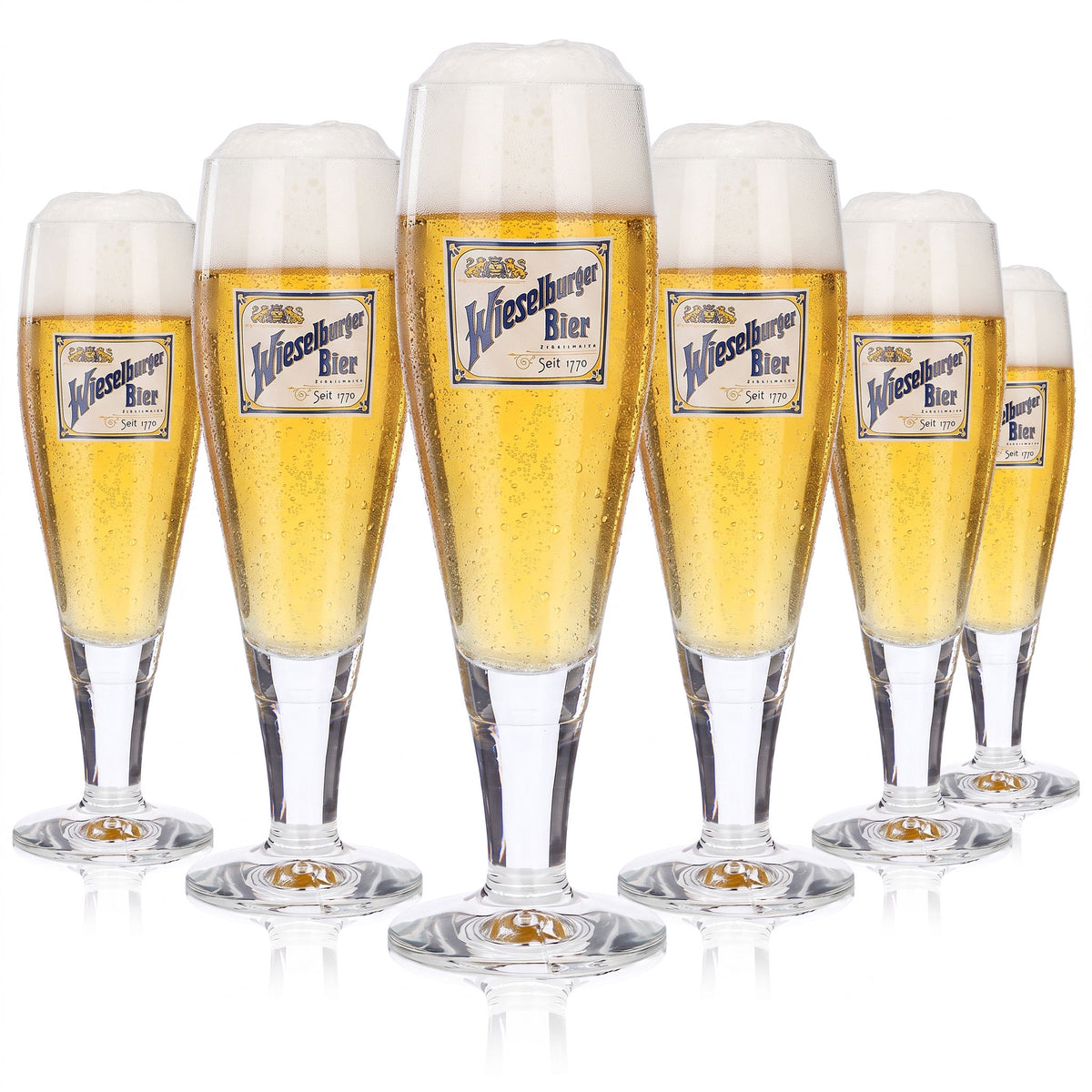 6 szklanek do piwa Wieselburger, szklanki pucharowe, 0,2 l, Sahm Monza (zestaw 6 sztuk)