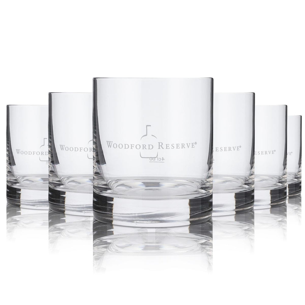 6x Woodford Reserve Glass 0,32l Whisky Tumbler Zestaw szklanek amerykańska destylarnia żyta