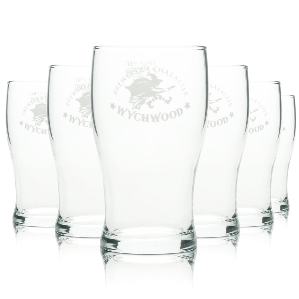 6x Wychwood Beer Glass 0,3l Mug 1/2 Pint Craftbeer Glasses England Willi Cup