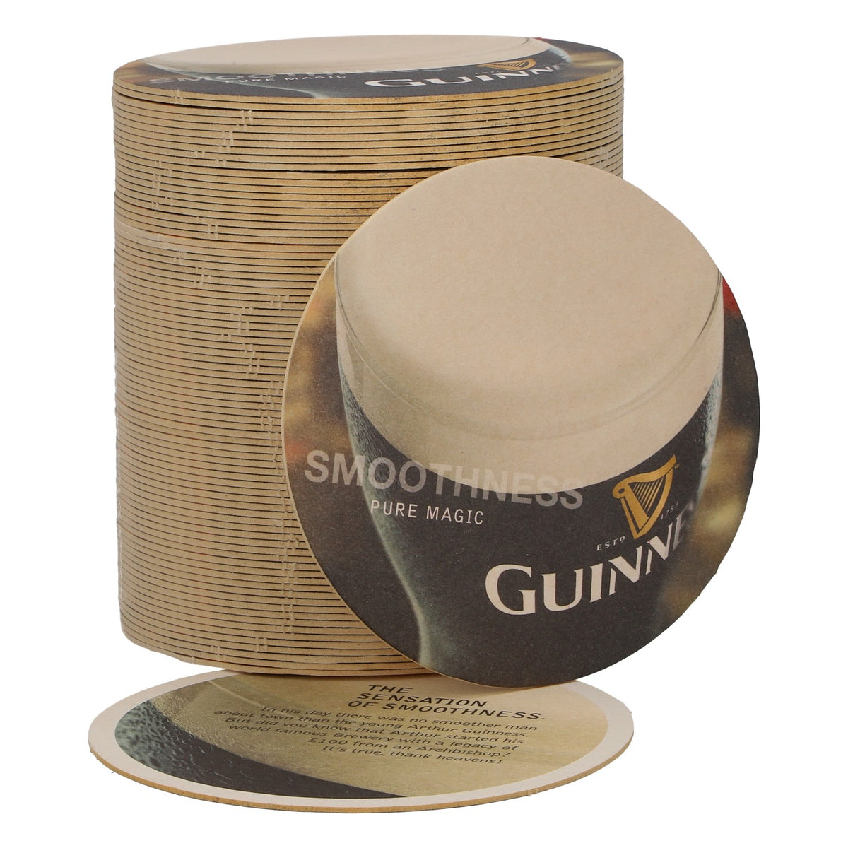 80 podkładek pod piwo Guinness, średnica 10,5 cm, „Smoothness”