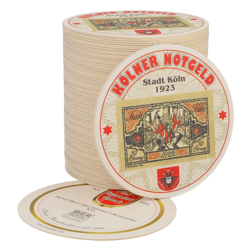 80x podkładki pod piwo Reissdorf „Kölner Notgeld” 50 fenigów V1