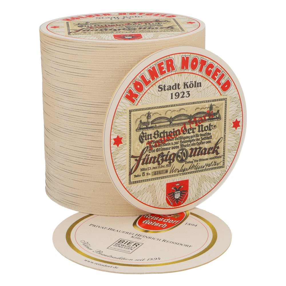 80x Reissdorf Bier Bierdeckel Untersetzer „Kölner Notgeld” 50 marek