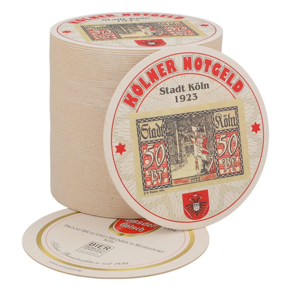 80x Reissdorf Piwo Podkładka pod piwo „Kölner Notgeld” 50 fenigów V4