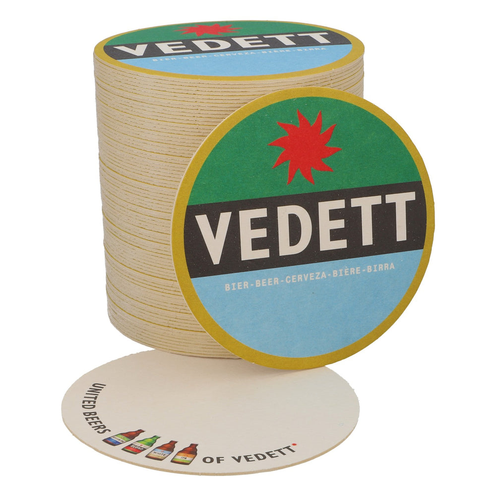 80x Vedett Piwo Podkładki pod piwo Podkładki pod szklanki Zielone/ czarne/ jasnoniebieskie