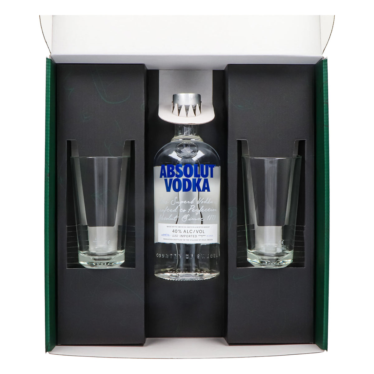 Absolut Vodka Geschenkset 0,7l Flasche 40 % Vol. + Gläser Grcic–Grün – Ansicht 3
