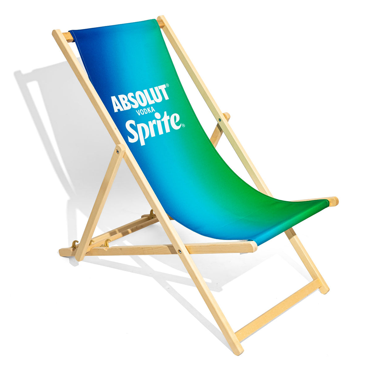 Leżak plażowy Absolut Vodka „Absolut Sprite” z drewna bukowego