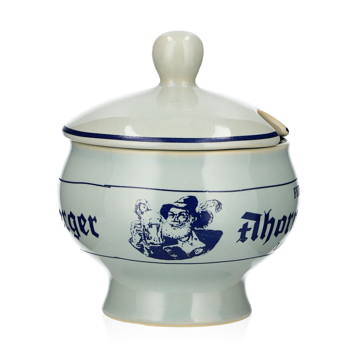 Szklanka do piwa Ahornberger, ceramiczna, szara, w kształcie dzbanka do sosu – Widok 2