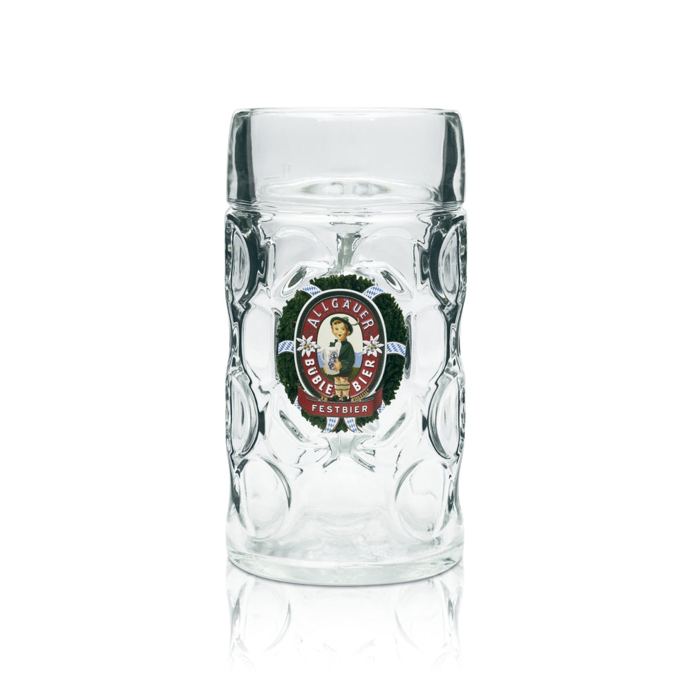Allgäuer Büble szklanka do piwa kufel do piwa 1l Festbier Edition szklanki konturowe browar Bawaria