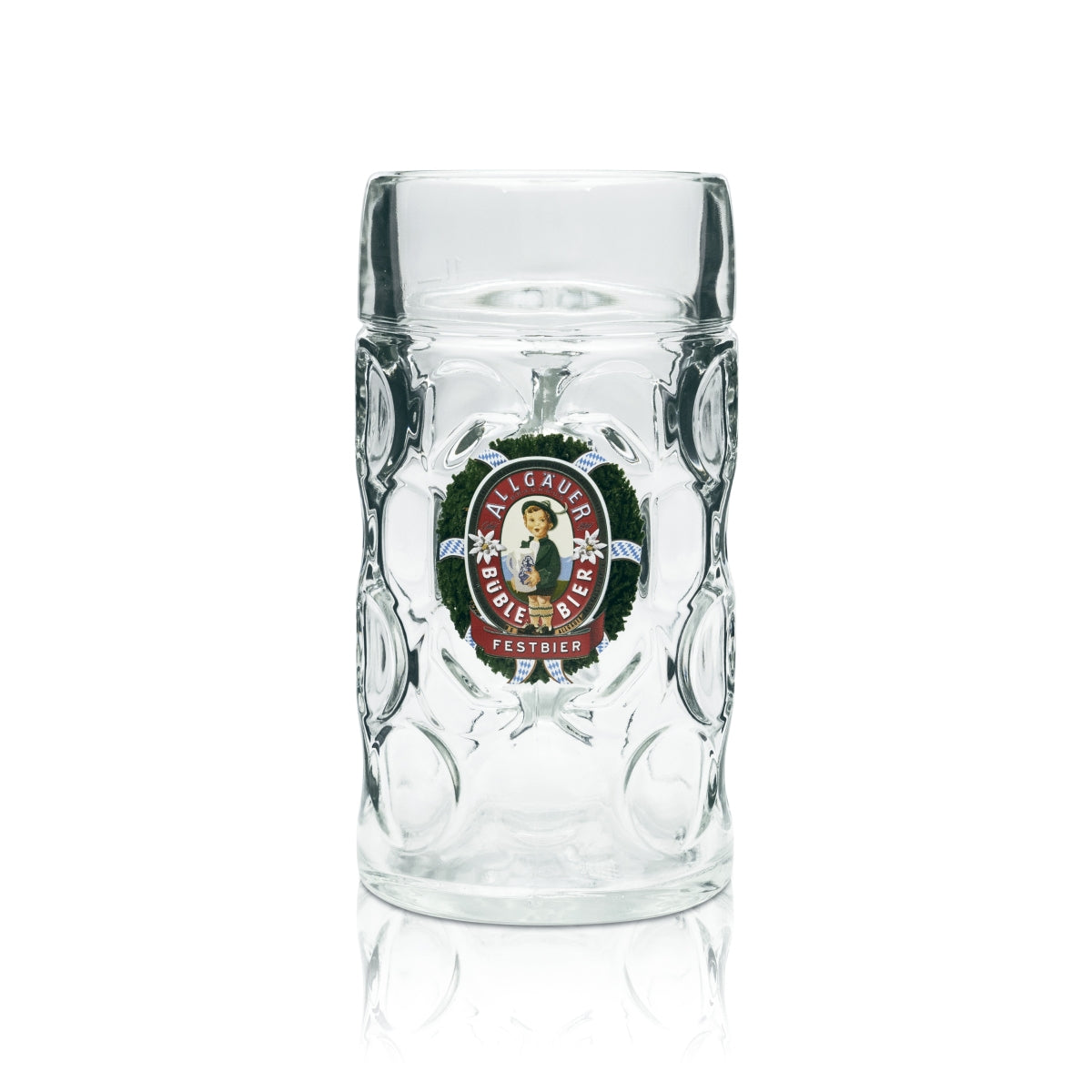Allgäuer Büble szklanka do piwa kufel do piwa 1l Festbier Edition szklanki konturowe browar Bawaria