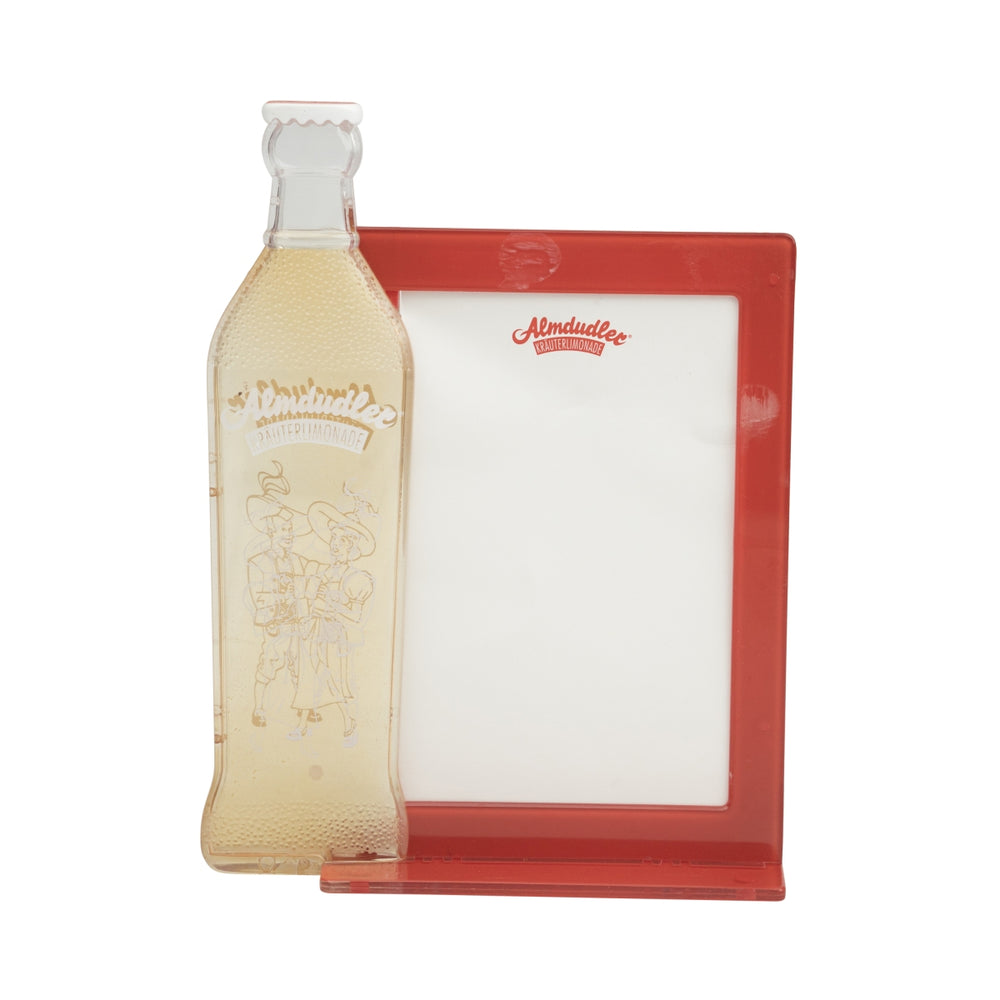 Stojak na lemoniadę Almdudler A6 15x20cm dekoracja baru wizytówka menu logo