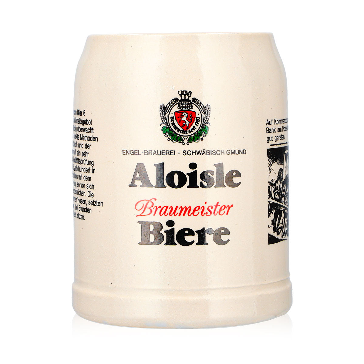 Kufel do piwa Aloisle, gliniany dzbanek, kufel piwny 0,5 l, seria kolekcjonerska „Braumeister” nr 6, glina – Widok 2