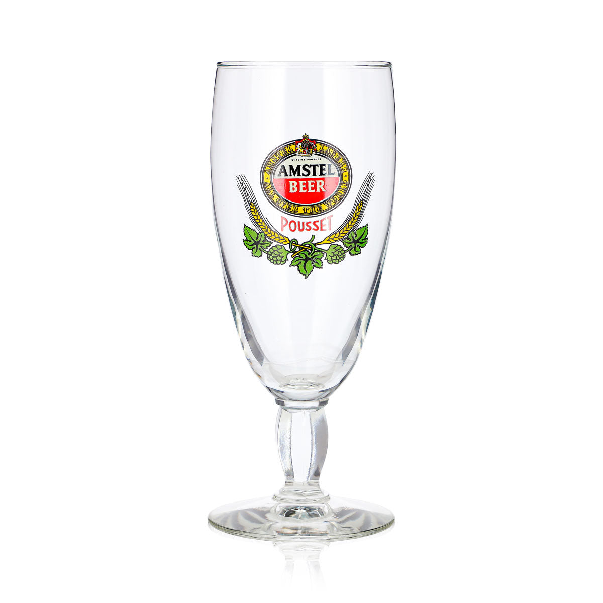 Szklanka do piwa Amstel 0,33 l, puchar, Pousset, kwadratowa nóżka, Durobor – Widok 2