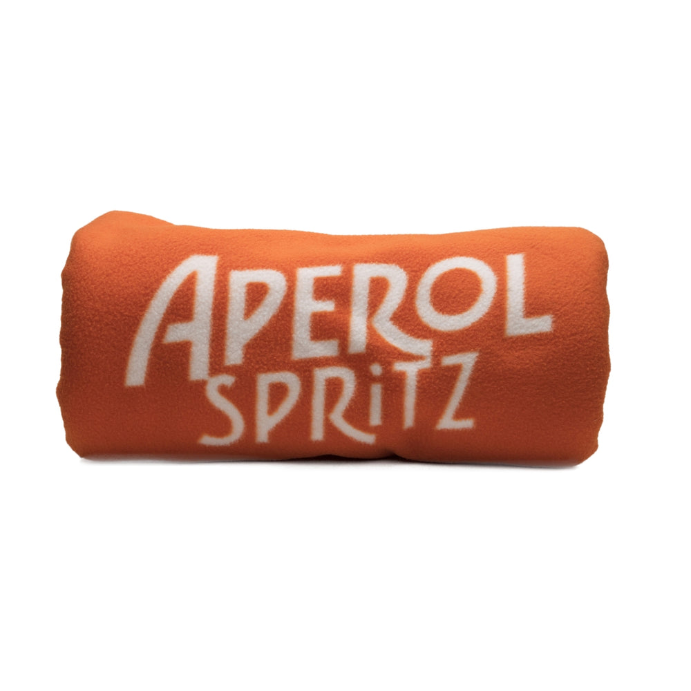 Aperol aperitif koc pomarańczowy butelka logo piknik zima polar przytulny koc