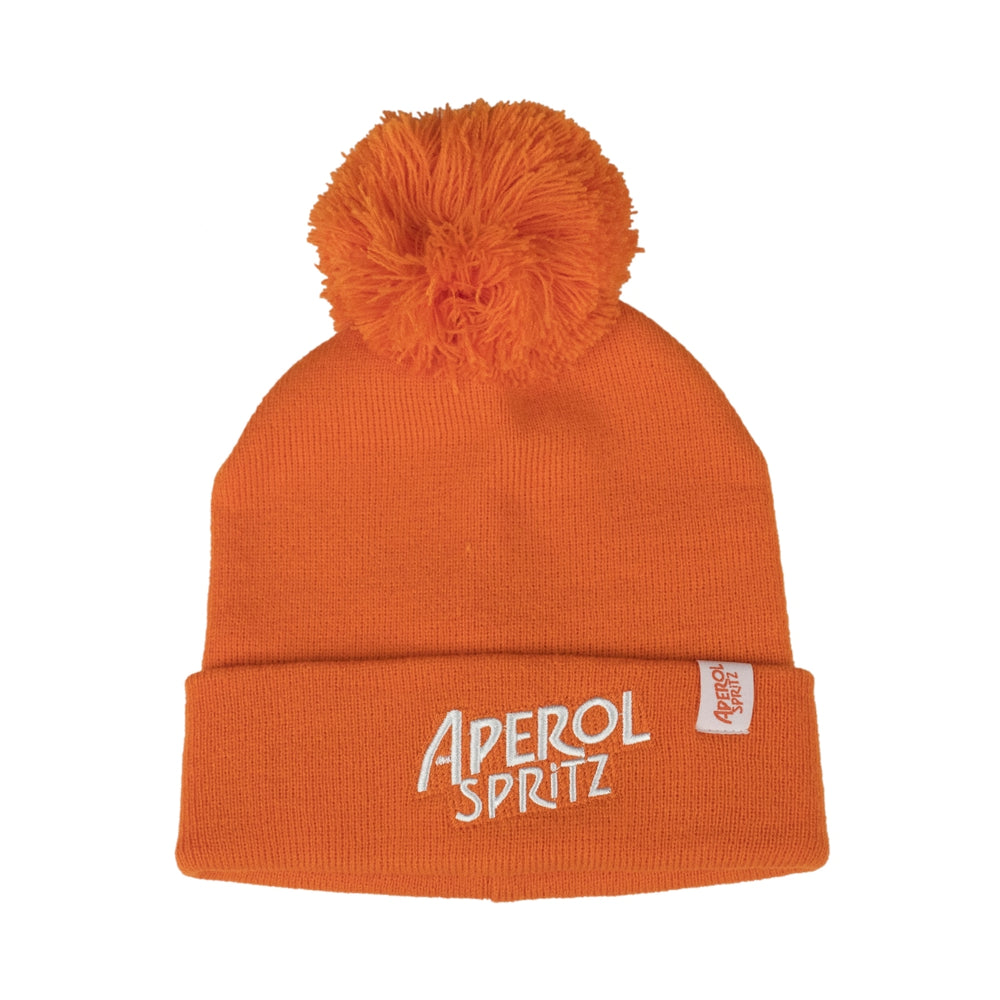 Aperol Spritz Beanie Knitted Wool Bobble Winter Hat One-Size Unisex Czapka z daszkiem