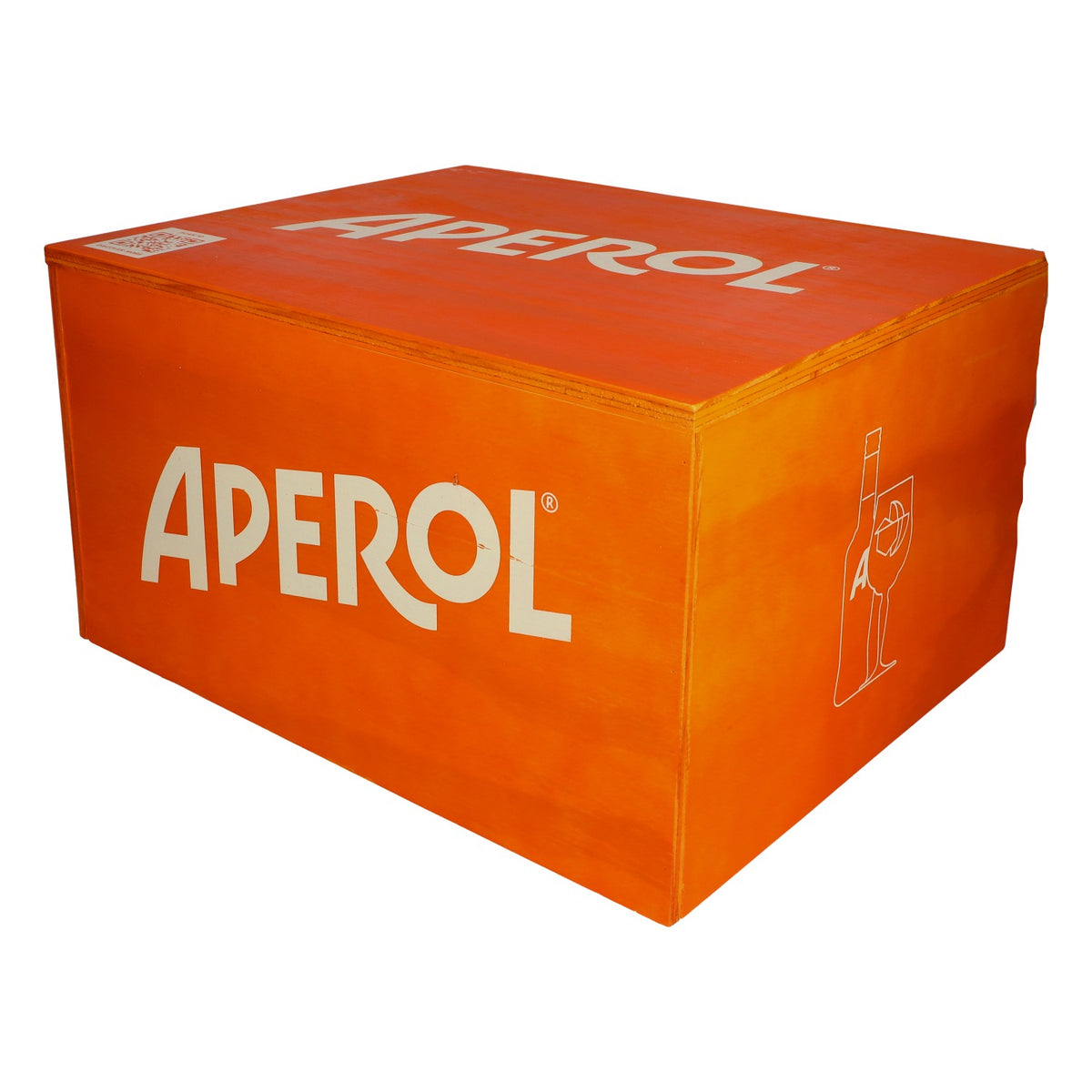 Aperol Spritz drewniana skrzynia pomarańczowa 45x38x26cm stolik do siedzenia skrzynia ogrodowa na zewnątrz
