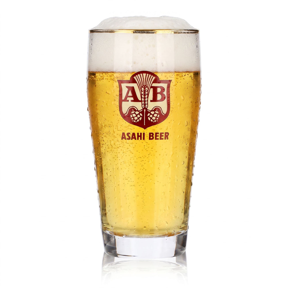 Szklanka do piwa Asahi 0,25 l z złotym brzegiem, Japonia