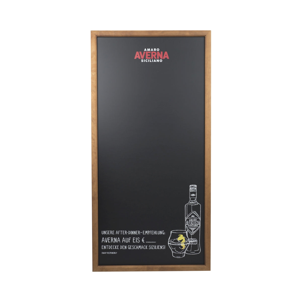 Averna Amaro tablica kredowa 120x60 drewniana rama gastro tablica menu reklama ścienna