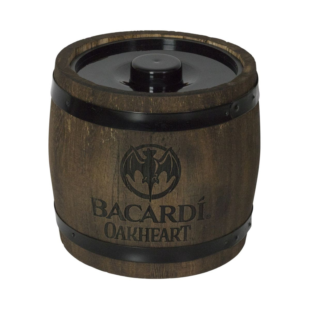Chłodziarka do napojów Bacardi Chłodziarka do butelek Drewniana beczka o pojemności 1,5 litra Tacka na kostki lodu Oakheart