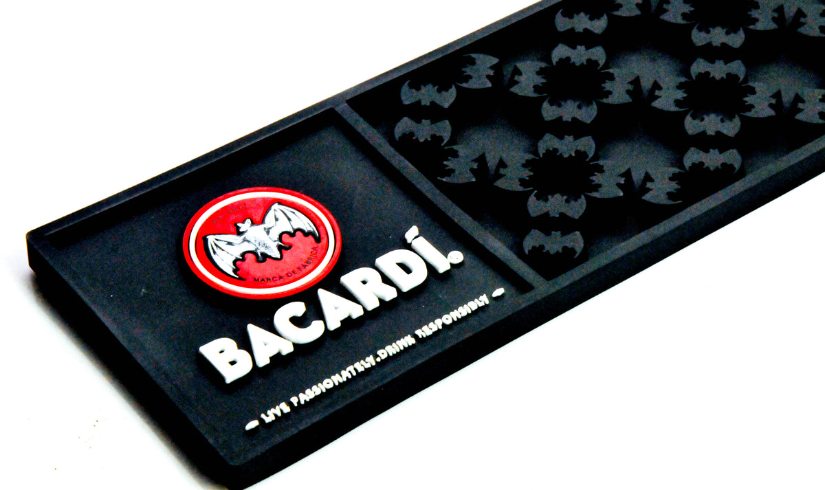 Bacardi Rum Barmatte Akcesoria barowe Czarne pola z wypustkami gumowymi