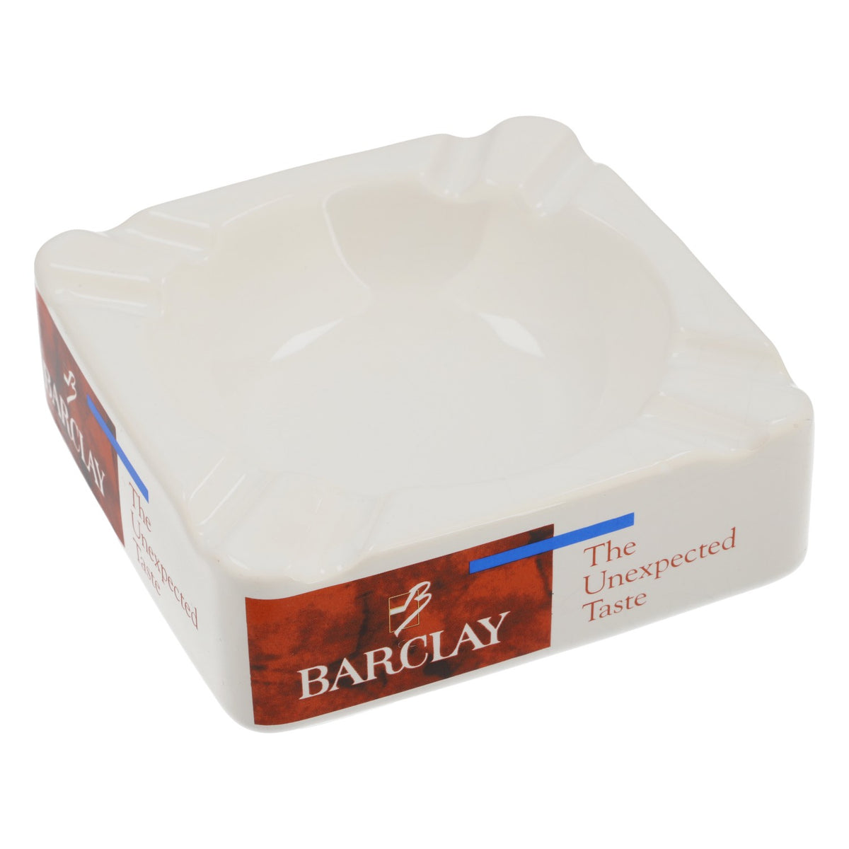 Popielniczka do papierosów Barclay Ashtray Ceramika Retro Lata 80. Biały 13x13 cm – Widok 2