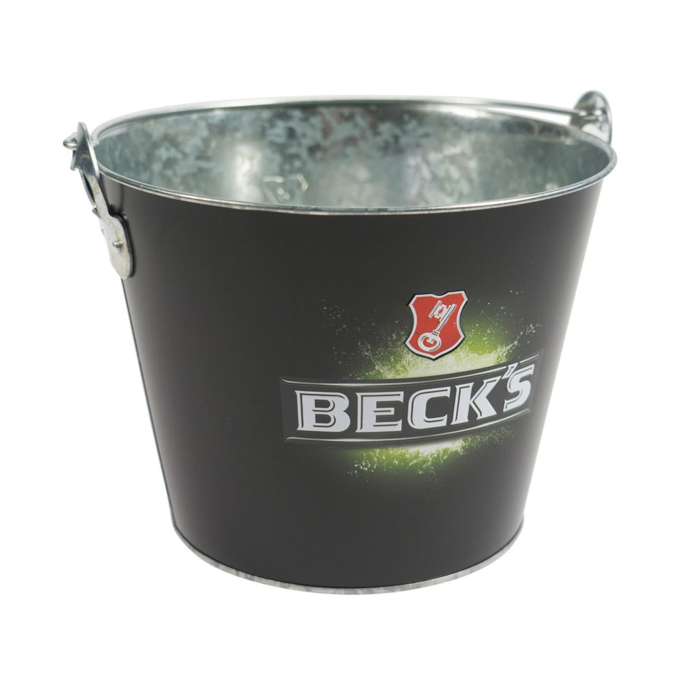 Metalowe wiaderko Becks Metalowe wiaderko na lód Kostki lodu Butelki do serwowania napojów