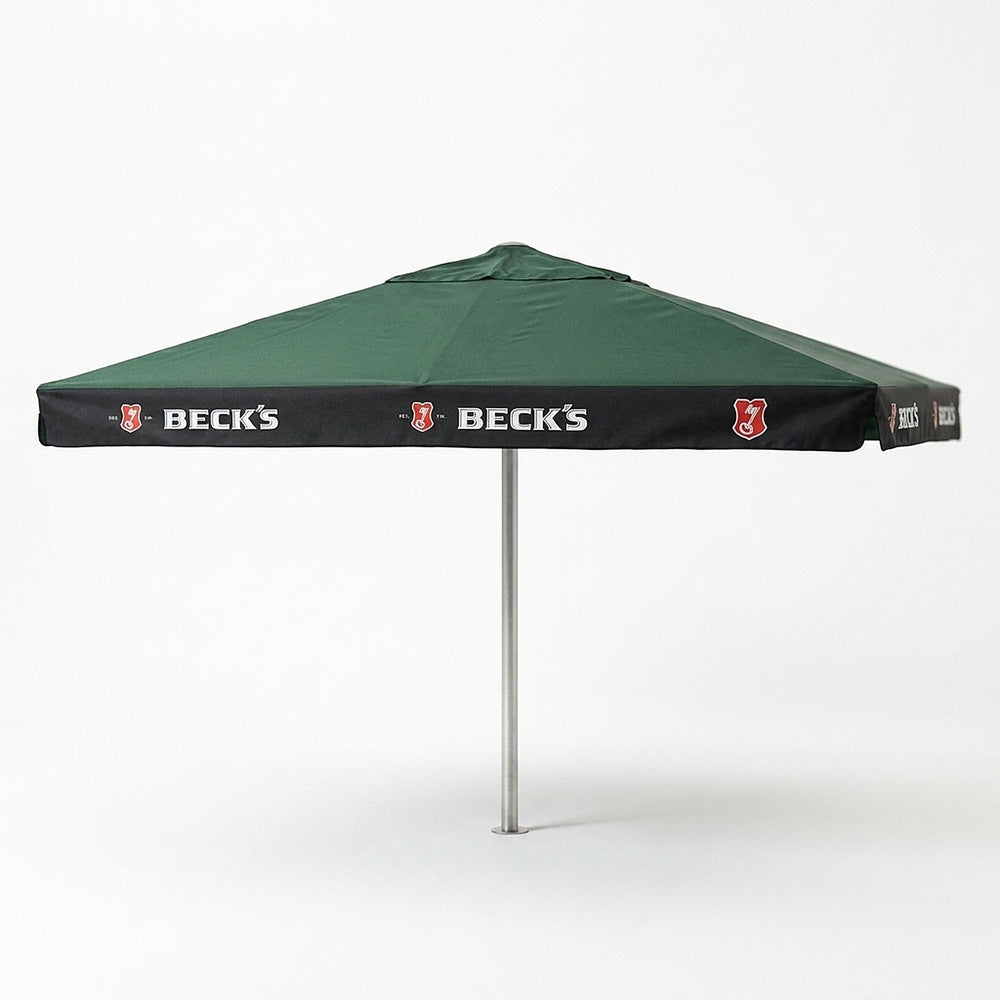 Parasol Becks 4x4 m – do browaru, lokalu gastronomicznego, ogródka piwnego