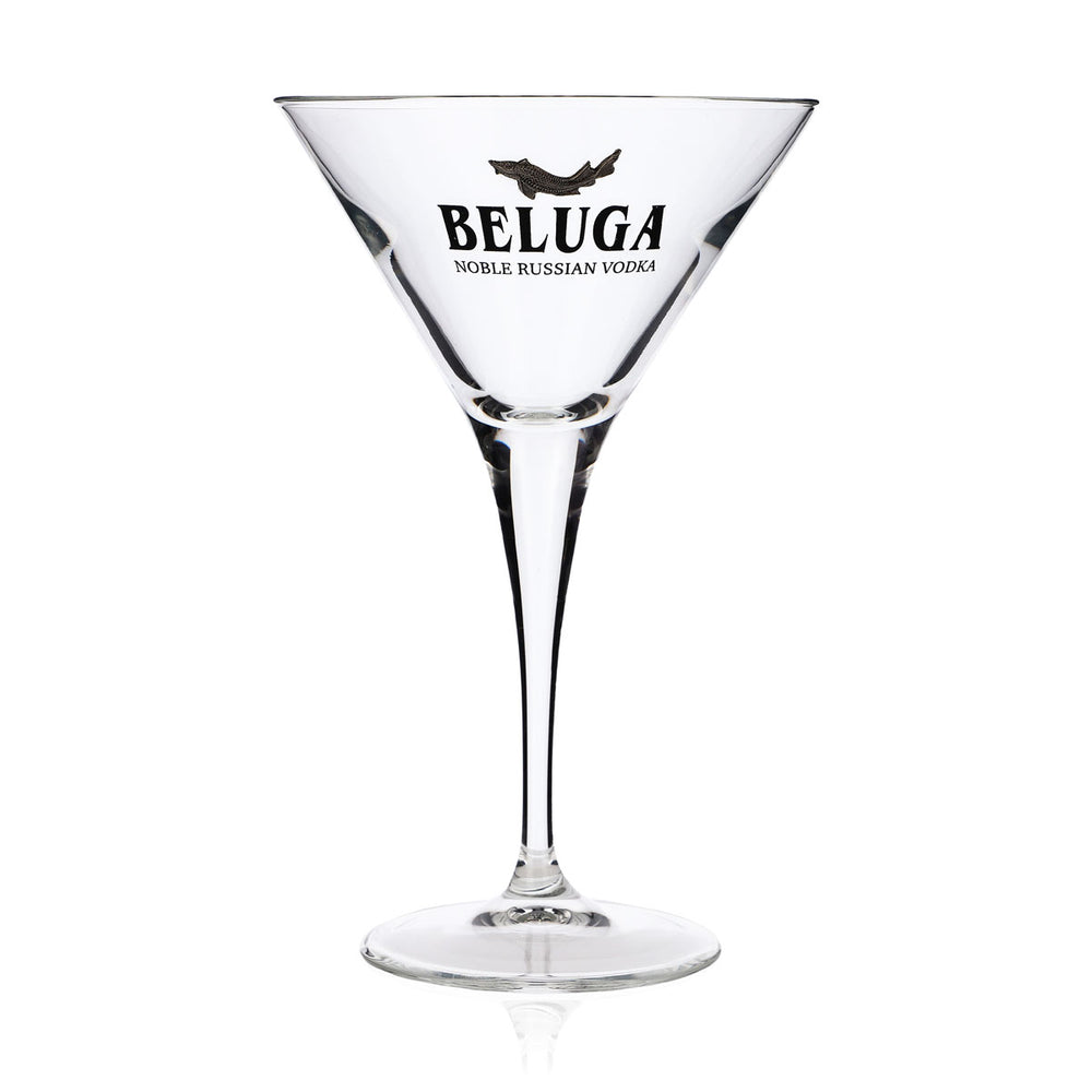 Szklanka / szklanki Beluga Vodka Szklanka koktajlowa z metalowym emblematem „ryba” Edel