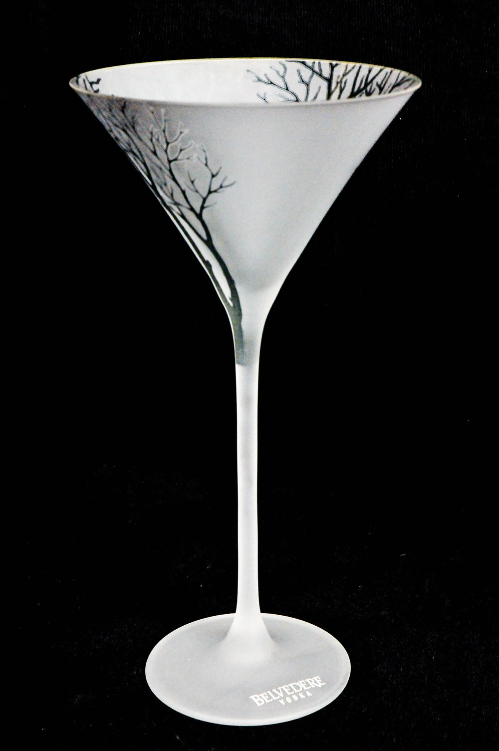 Kieliszek do koktajlu Belvedere Vodka Kieliszek do wódki Kieliszki Sygnatura drzewa biała satynowana