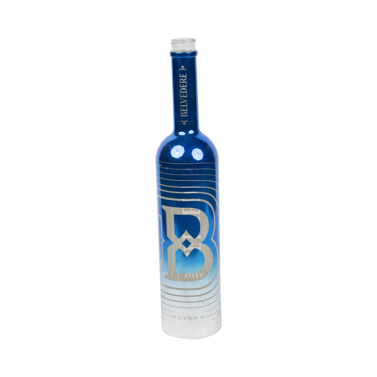 Belvedere Vodka bottle 1,75L EMPTY LED Blue "B" Edition używana lampa rzemieślnicza – Widok 2