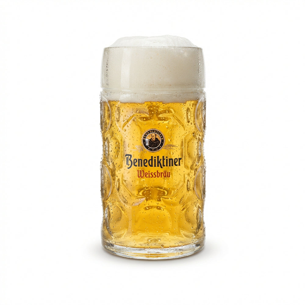 Benediktiner kufel do piwa szklanka do piwa 1l kufel Seidel szklanki konturowe browar Weissbräu