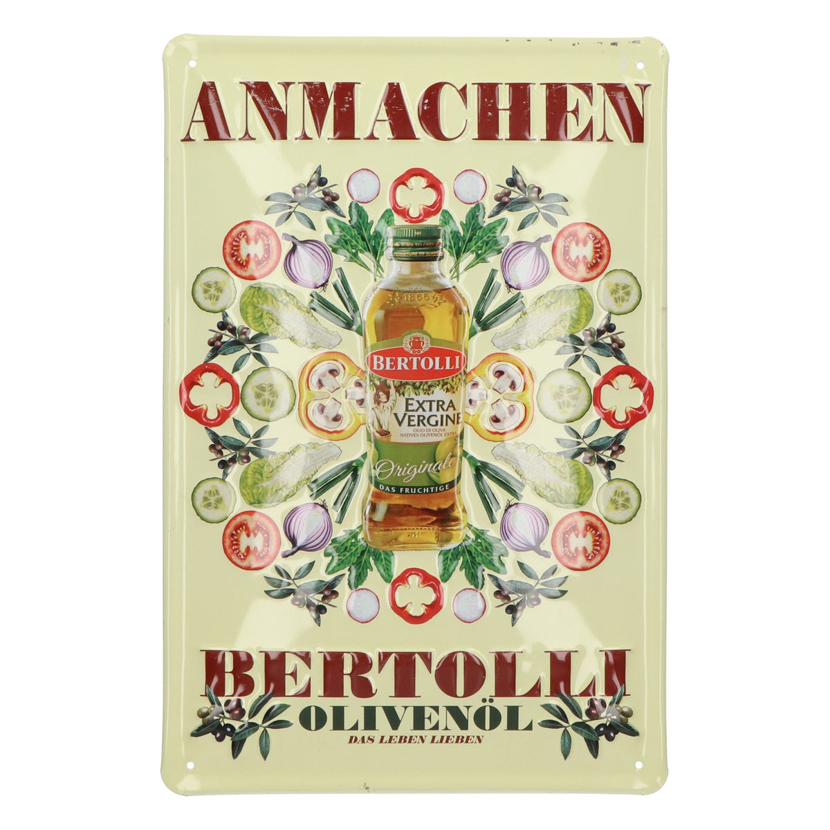 Bertolli blaszany znak ścienny dekoracja znak reklamowy 30x20 cm płótno reklamowe używane