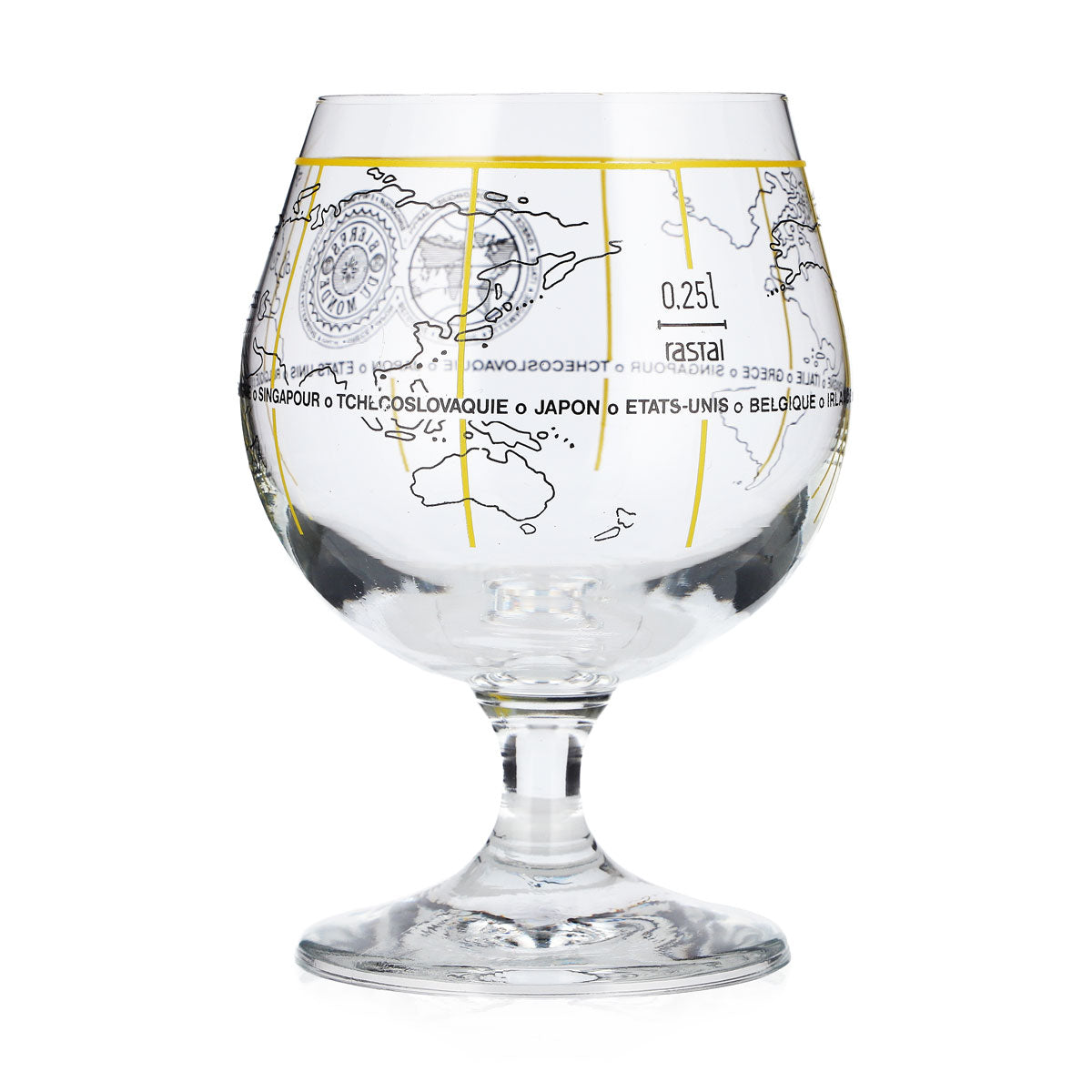Kieliszek do piwa „Bieres du Monde” 0,25 l, puchar z mapą świata, Rastal – Widok 3