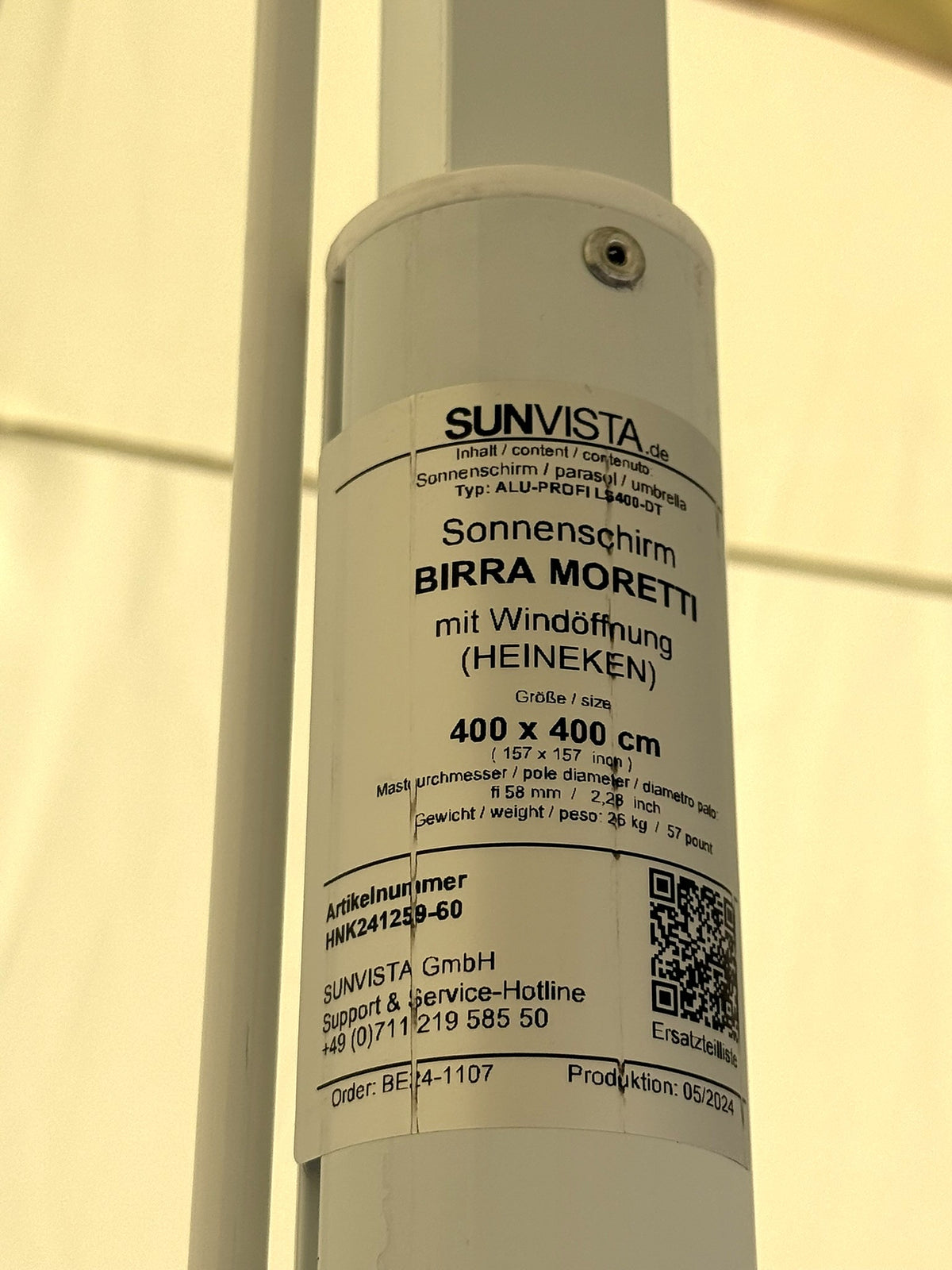 Parasol piwny Birra Moretti 4x4 m – browar, gastronomia, ogródek piwny – Widok 3
