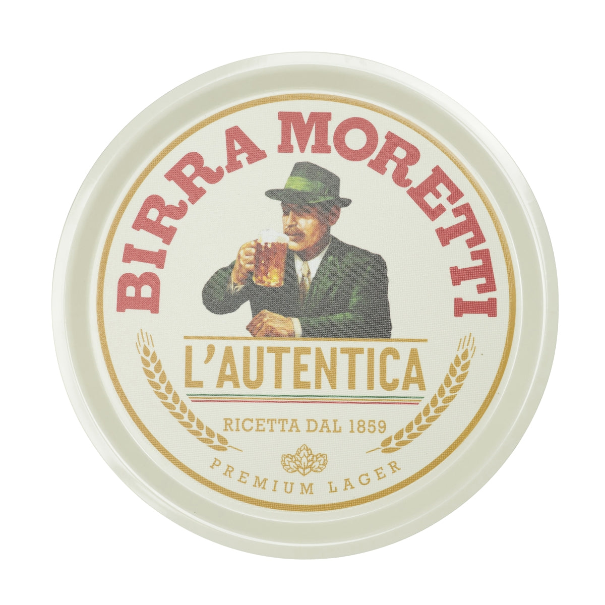 Birra Moretti taca do piwa kelner kieliszki tablica gastronomiczna tableau Włochy