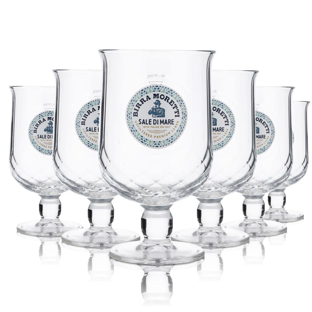 6x Birra Moretti szkło 0,25l puchar grzyb tulipan Sale di Mare zestaw kieliszków edycja specjalna