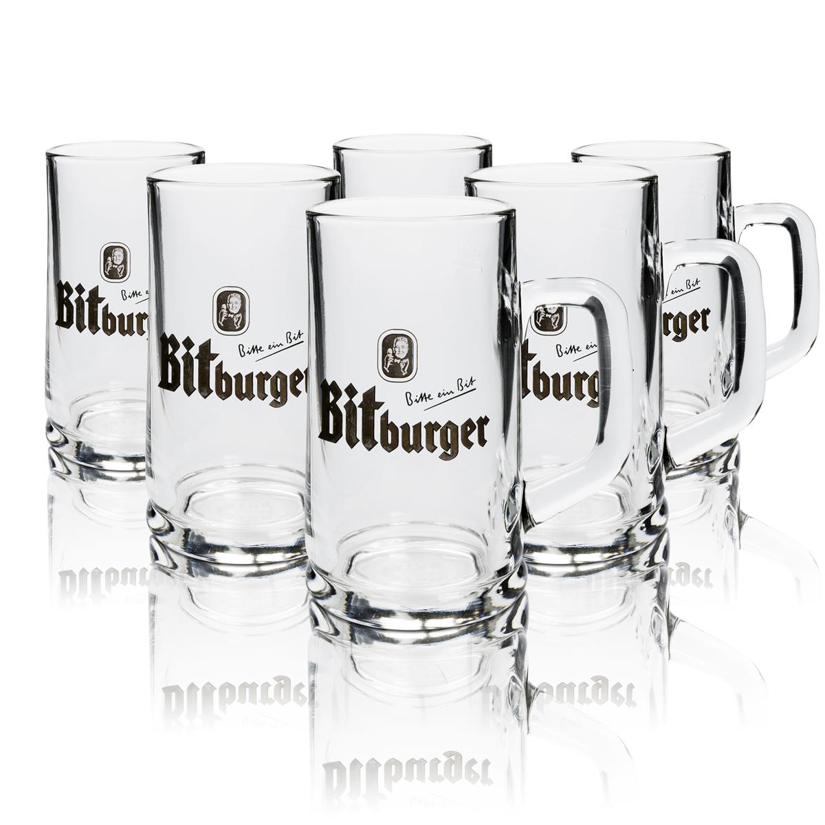 Zestaw do piwa Bitburger Bundle Bar Set III zawierający 6 kufli, 6 szklanek, otwieracz i uchwyt na pokrywkę – Widok 5