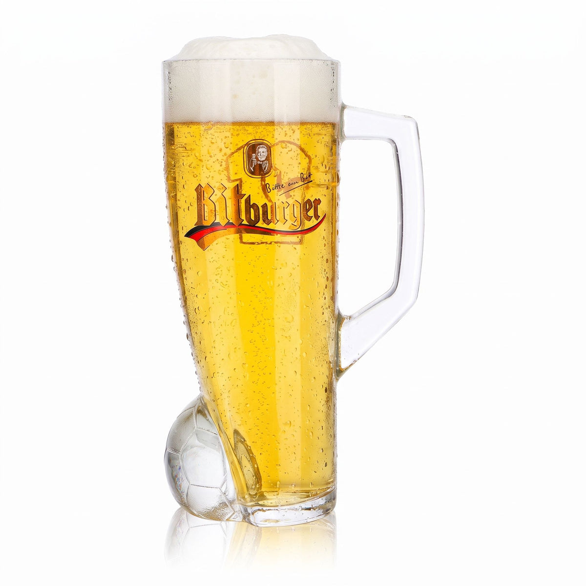 Szklanka do piwa Bitburger 0,4 l, kufel DFB-Premium bezalkoholowy, numer na koszulce 9