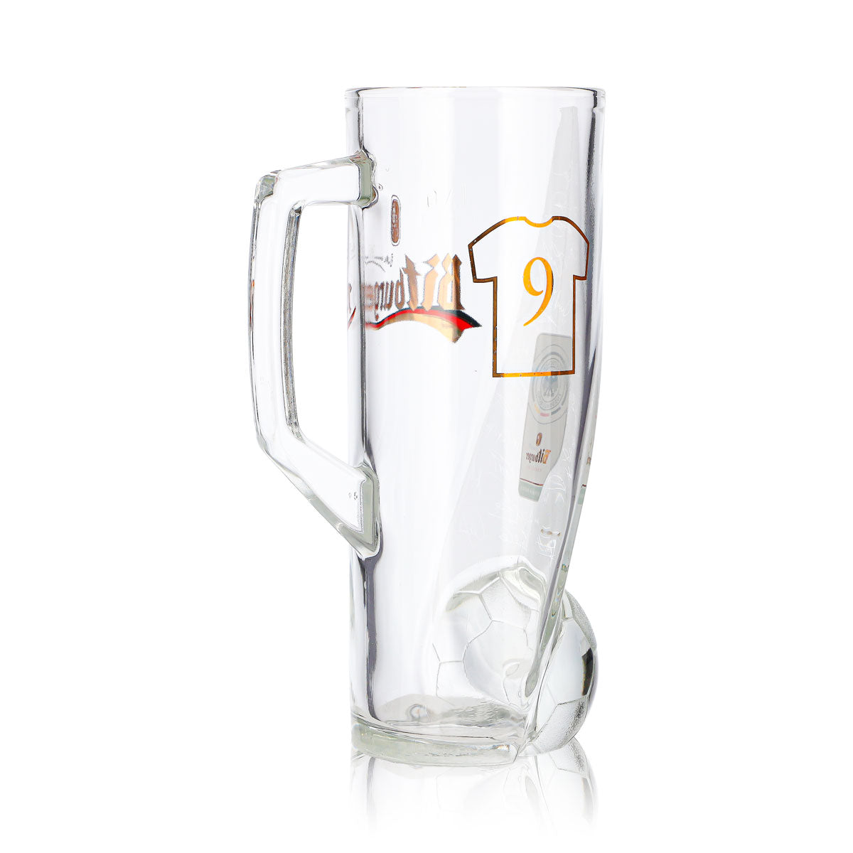 Szklanka do piwa Bitburger 0,4 l, kufel DFB-Premium bezalkoholowy, numer na koszulce 9 – Widok 5