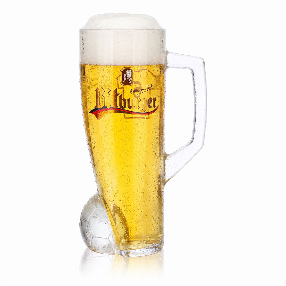 Szklanka do piwa Bitburger 0,4 l, dzbanek DFB-Premium bezalkoholowe, numer na koszulce 5