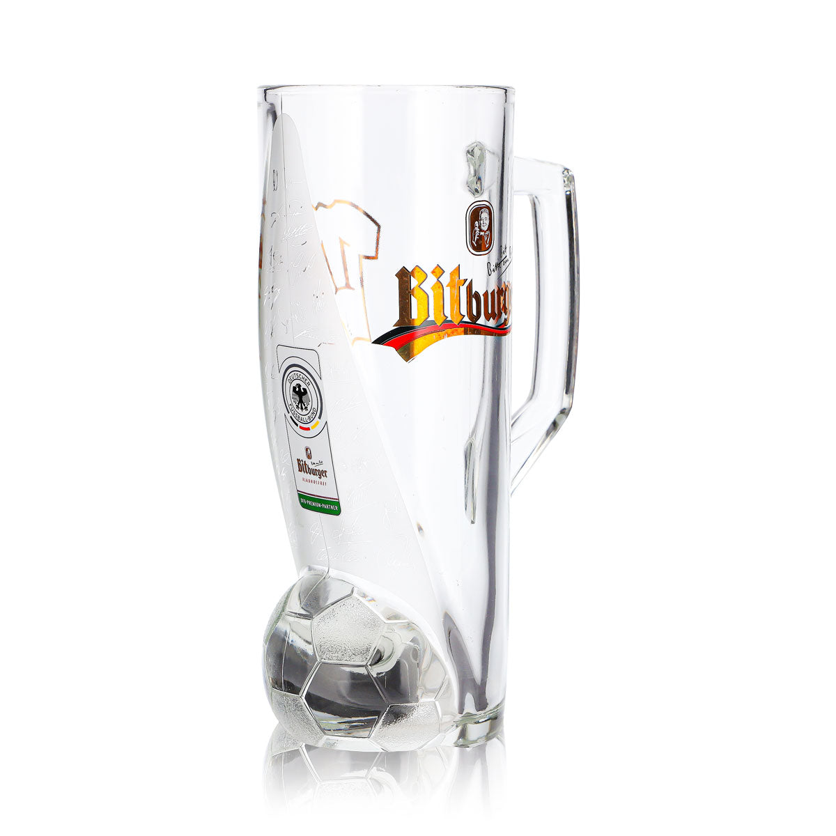 Szklanka do piwa Bitburger 0,4 l, kufel DFB-Premium bezalkoholowy z numerem 15 na koszulce – Widok 3
