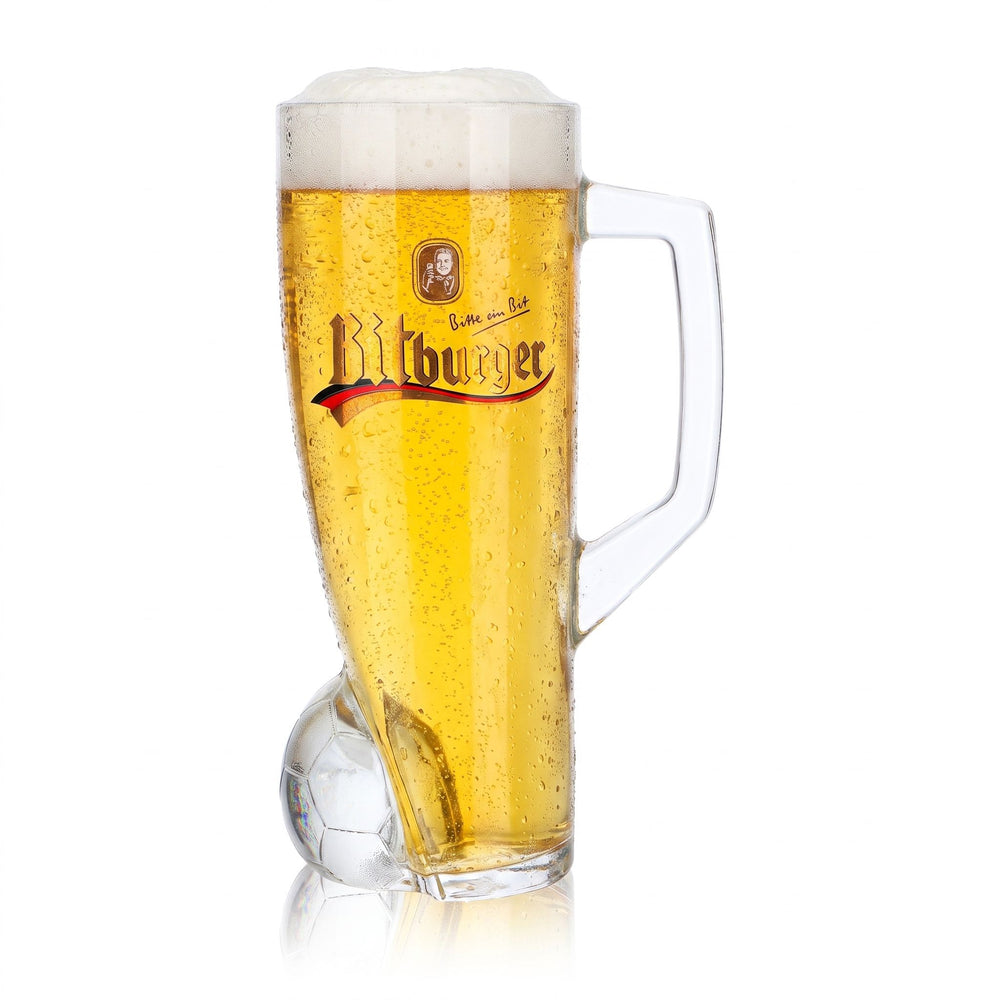 Szklanka do piwa Bitburger 0,4 l, dzbanek DFB-Premium bezalkoholowe, numer na koszulce 17