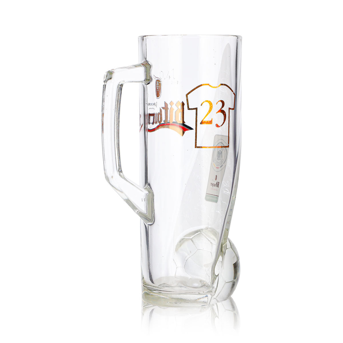 Szklanka do piwa Bitburger 0,4 l, dzbanek DFB-Premium bezalkoholowe, numer na koszulce 23 – Widok 5