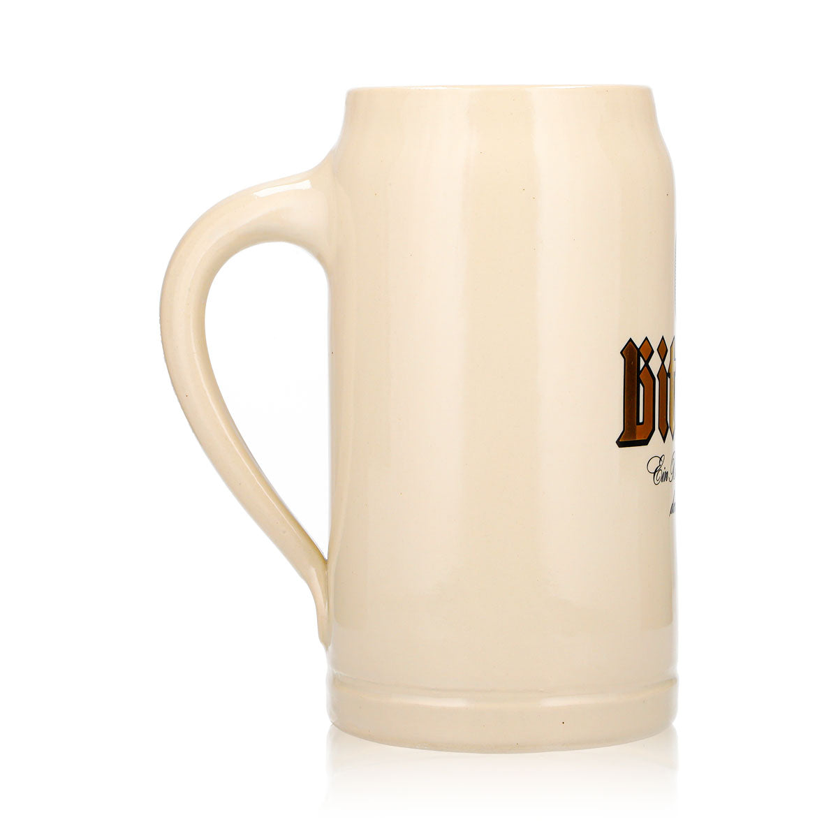 Szklanka do piwa Bitburger 1 l, gliniany kufel, glina Sahm, kufle bawarskie – Widok 4