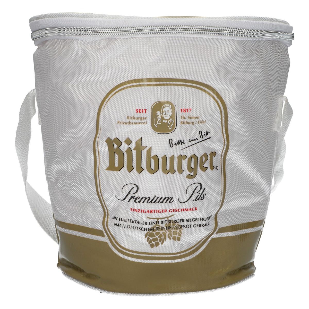 Okrągła torba termiczna na piwo Bitburger do noszenia na ramieniu – nowa, oryginalna torba termiczna Bit