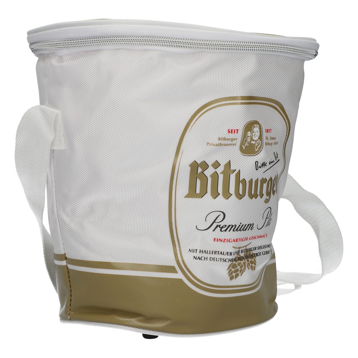 Okrągła torba termiczna na piwo Bitburger do noszenia na ramieniu – nowa, oryginalna torba termiczna Bit – Widok 2