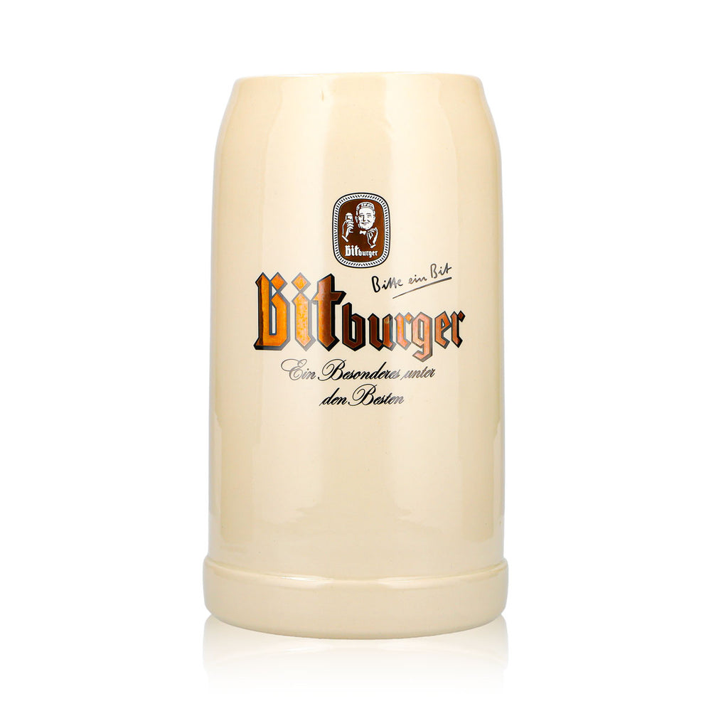 Kufel do piwa Bitburger 3 l XXXL z kamionki, browar Seidel
