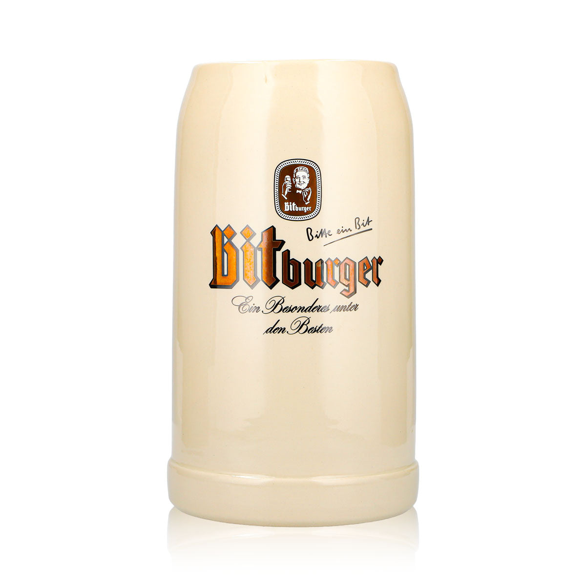 Kufel do piwa Bitburger 3 l XXXL z kamionki, browar Seidel