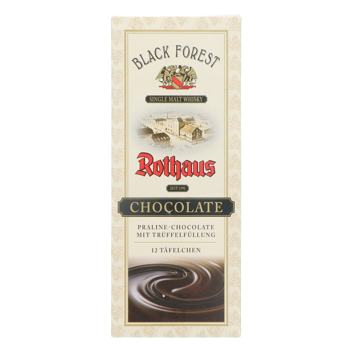 10x Czekolada z whisky Black Forest Rothaus Chocolate 100 g gorzka 1,5% obj. alk.